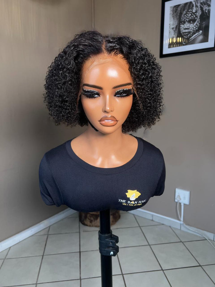 10" Afro Kinky Bob Wig- 13x4 Lace Front| Black