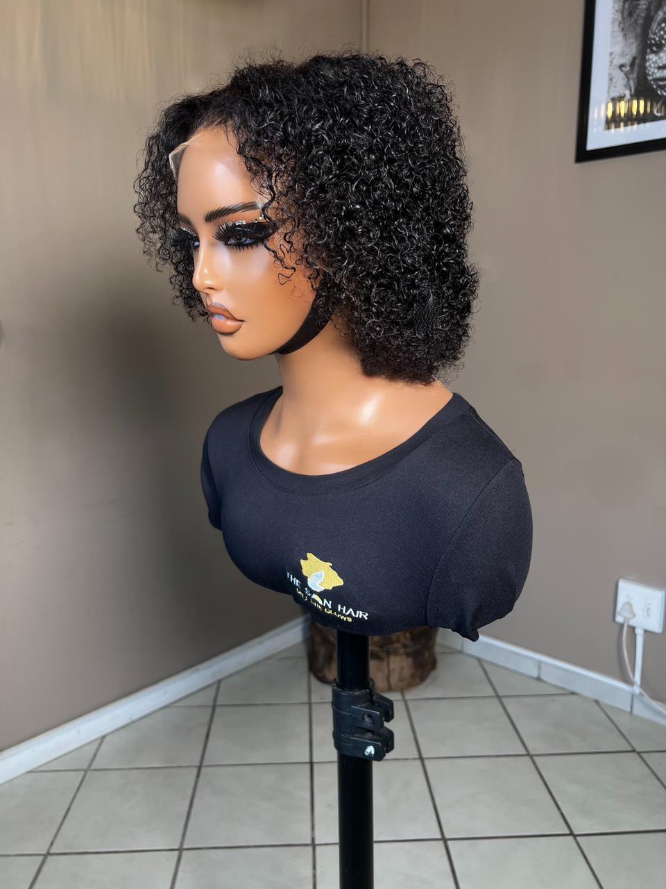 10" Afro Kinky Bob Wig- 13x4 Lace Front| Black