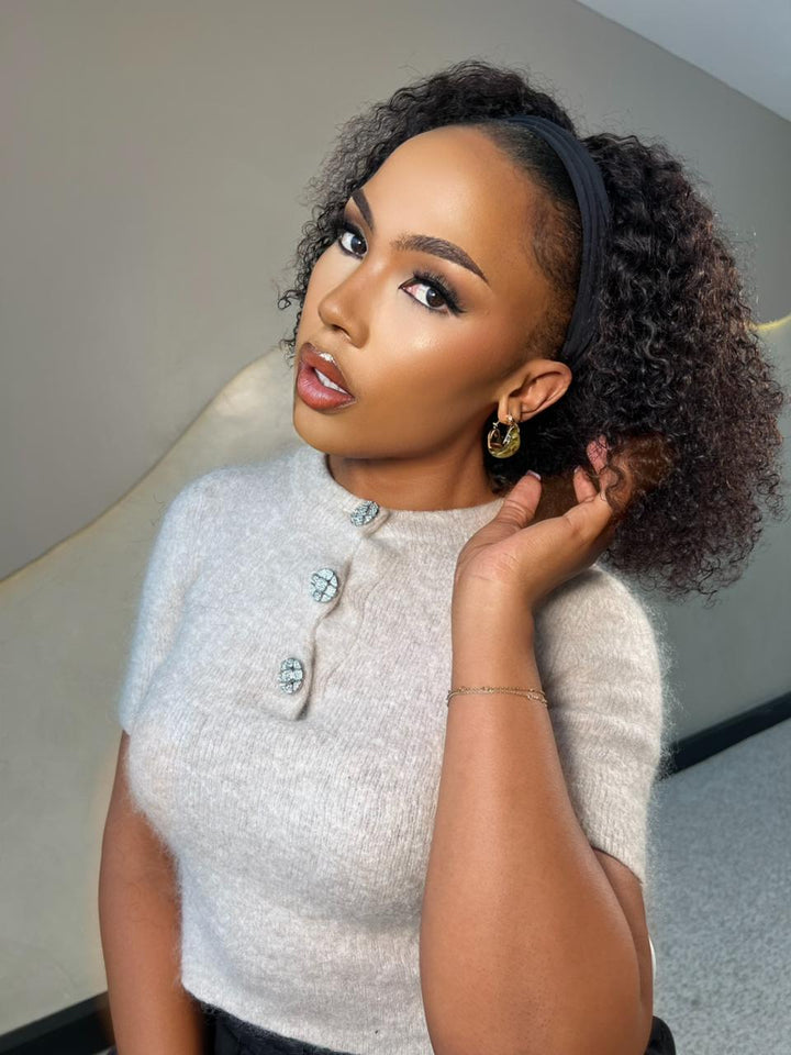 14" Jerry Curl Headband Wig