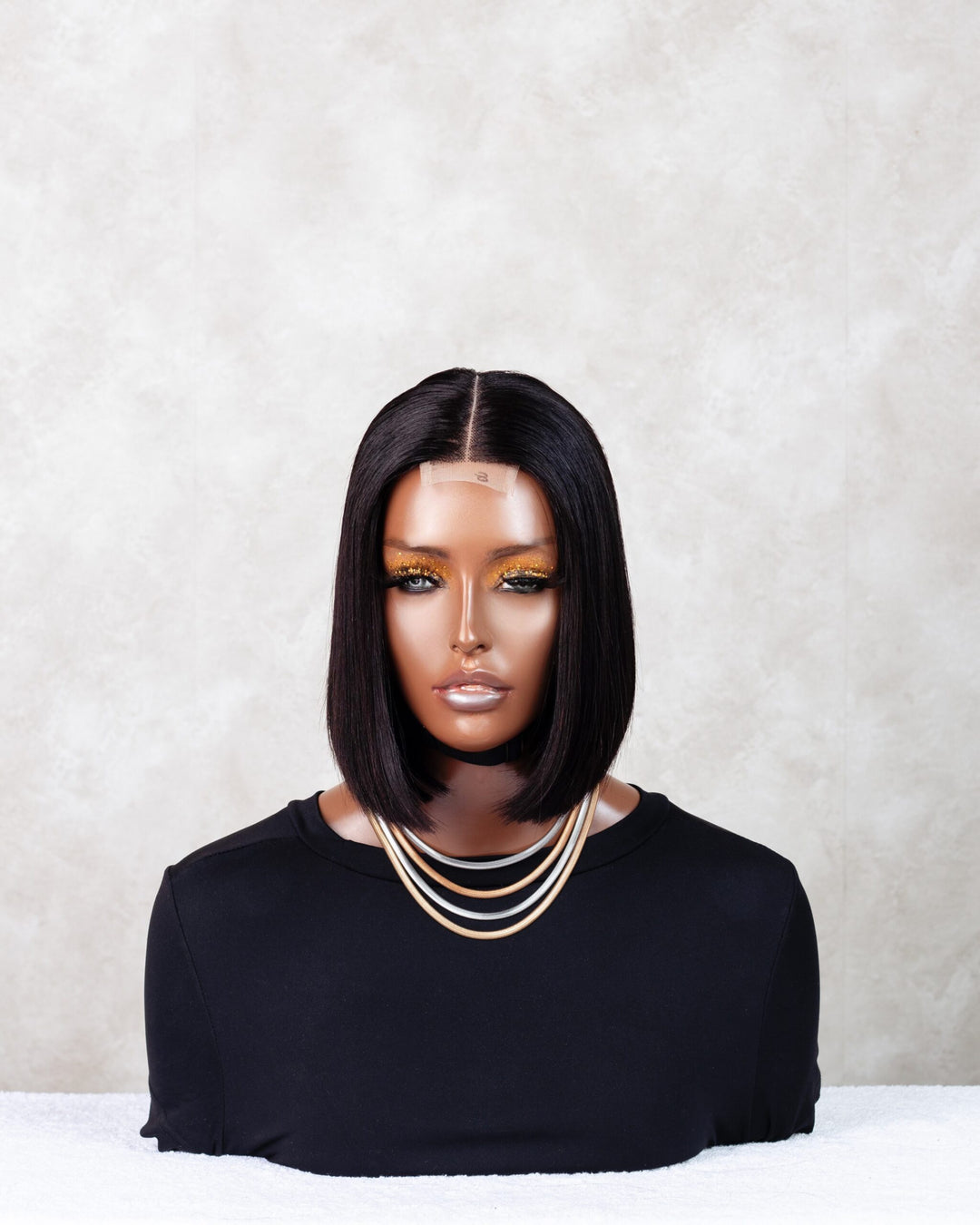 8-14" Kim K Double-Drawn Bob Wig- 2x6 Lace Closure| Black