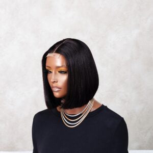 8-14" Kim K Double-Drawn Bob Wig- 2x6 Lace Closure| Black