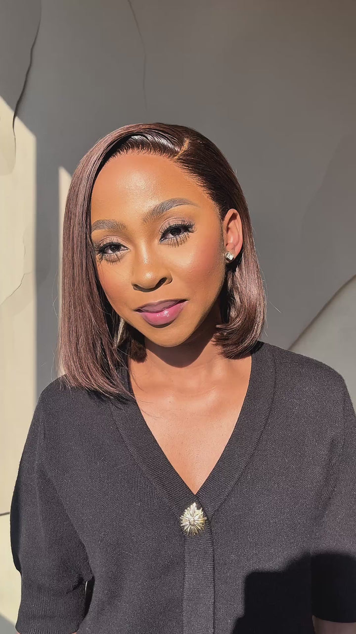 12" Double Drawn Straight (13x4) HD Bob Wig