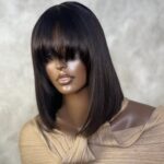 Straight Double Drawn Bob Fringe Wig.