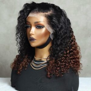 Rose Curl Double Drawn Bob 13×4 (with Color)