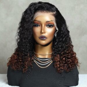 Rose Curl Double Drawn Bob 13×4 (with Color)