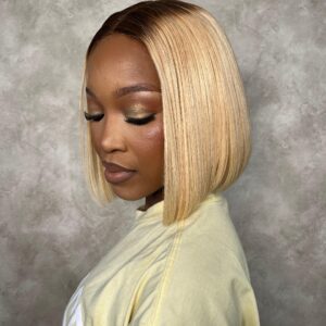 Kim K DD Bob Wig (2×6) Blonde with dark Roots