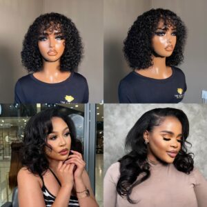 Rose Curl DD Fringe + Kinky Straight Half Wig