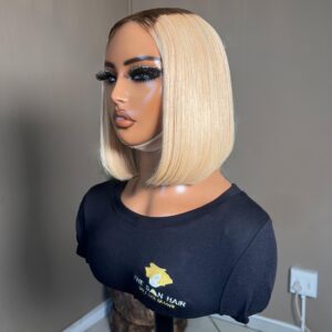 Kim K DD Bob Wig (2×6) Blonde with dark Roots